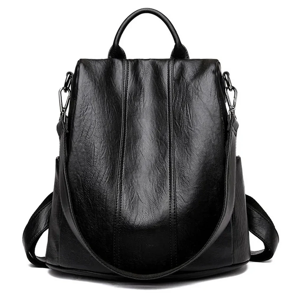 Grand sac à dos cuir noir femme – Image 2