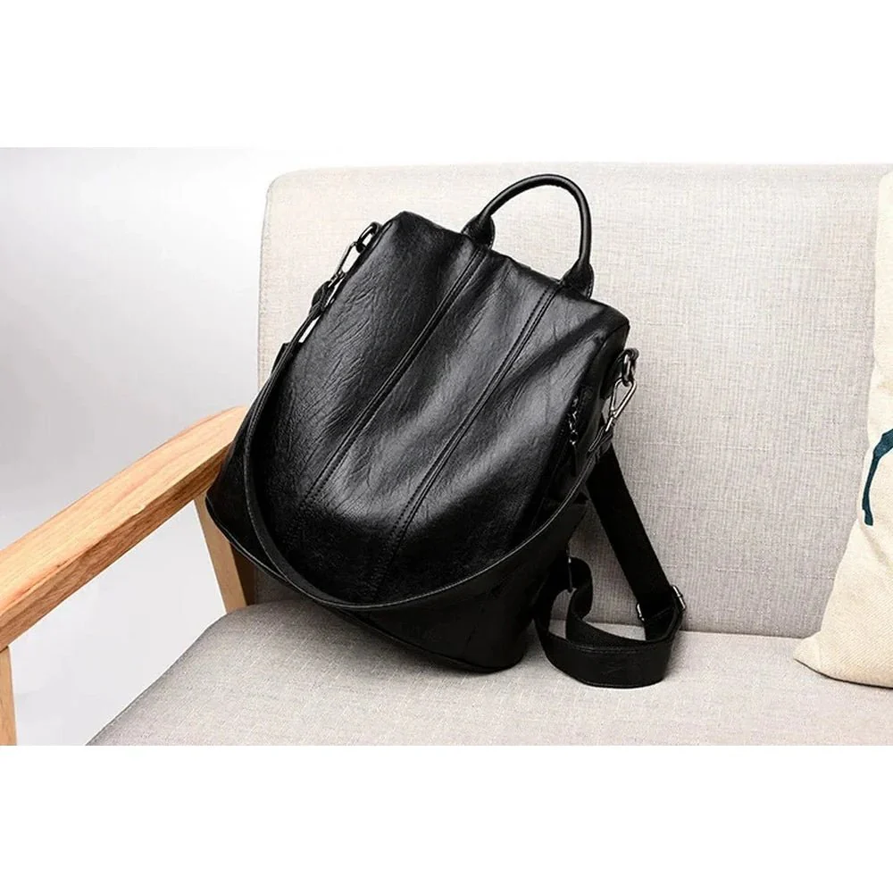 Grand sac à dos cuir noir femme – Image 7