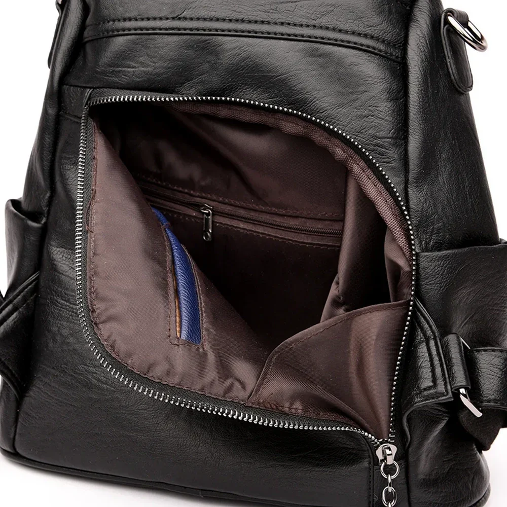 Grand sac à dos cuir noir femme – Image 5